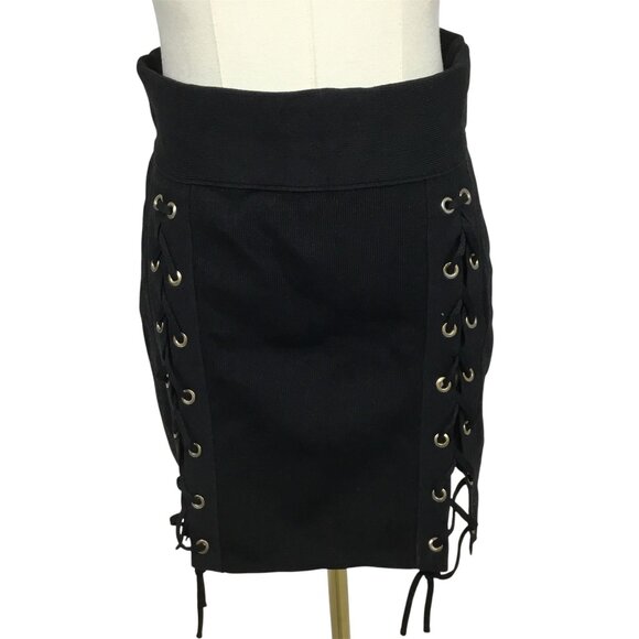 Zara Knitwear Lace Up Mini Skirt - Picture 1 of 4